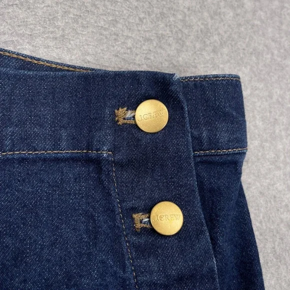 J.Crew Sailor Button Wide Leg Trouser Jeans Womens 27P (30x29) Dark Blue Denim - Picture 7 of 13
